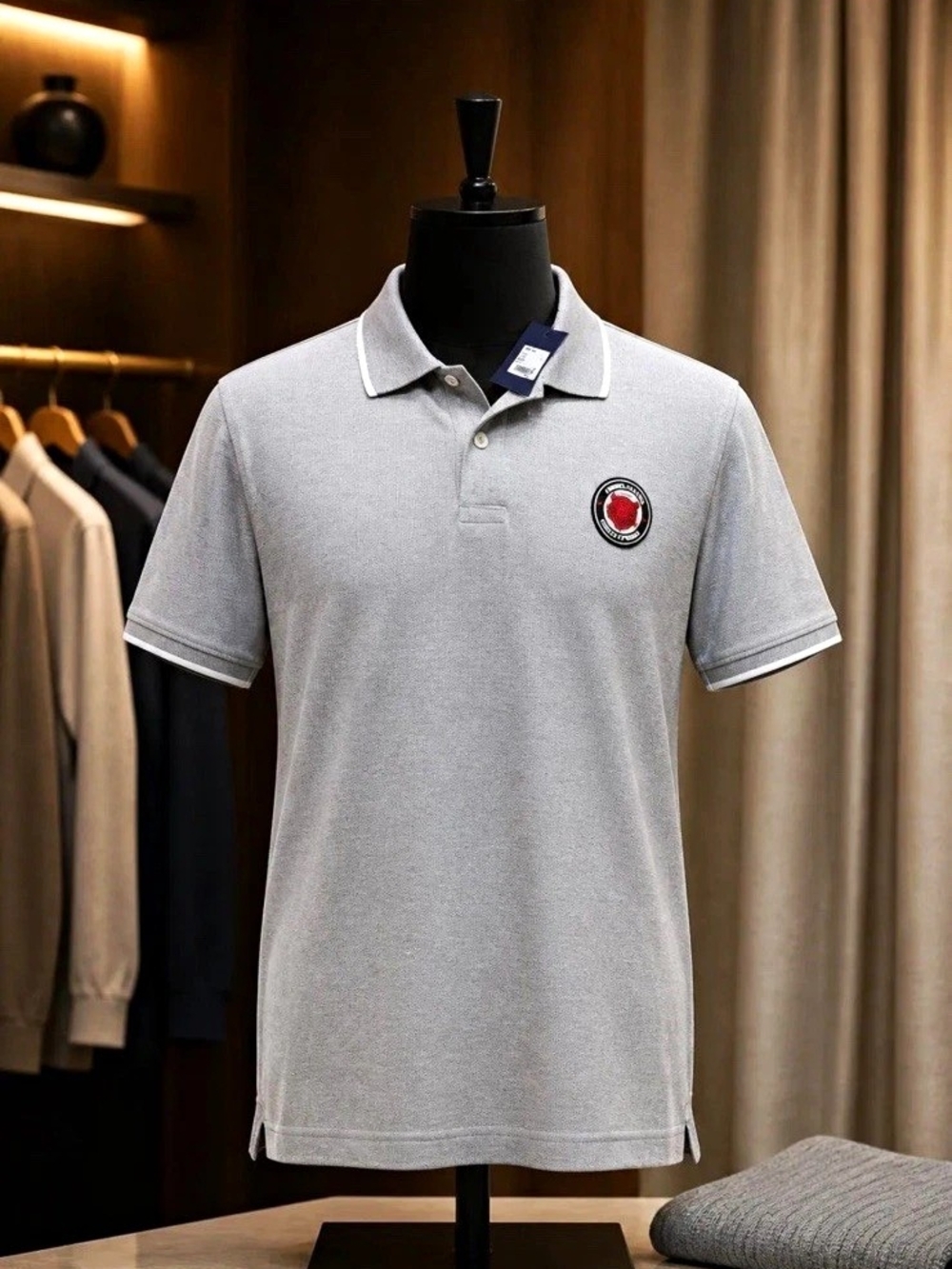 Cavalli Class Men's Gray Solid Knit Polo Shirt XL Regular Embroidered Logo